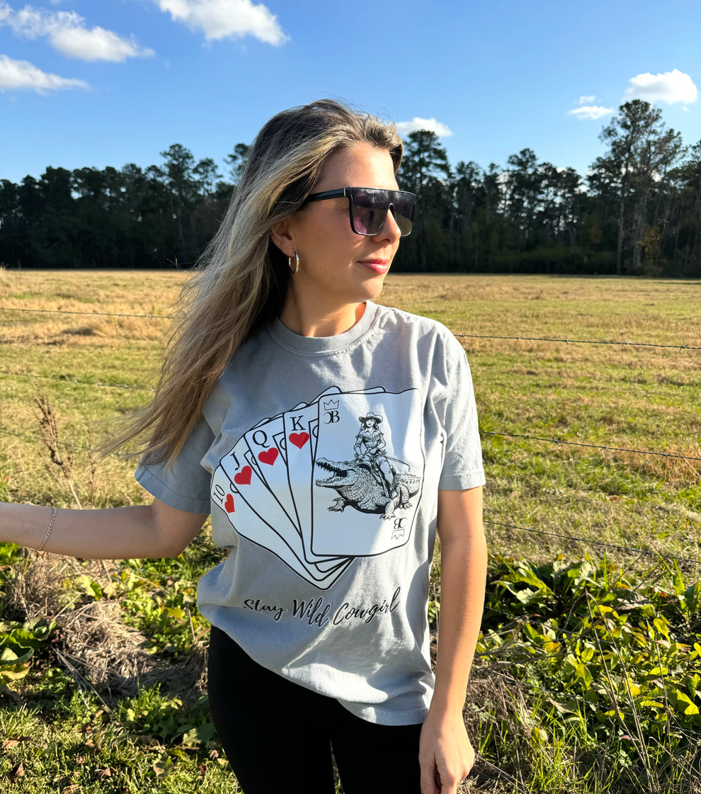 Wild Card Tee – Bayou Cowgirl